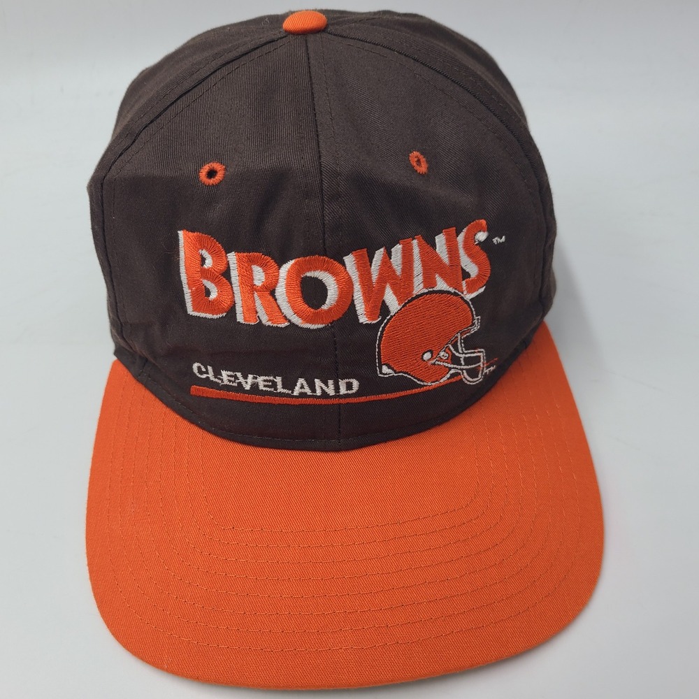 Vintage Cleveland Browns Hat Snapback *BROKEN* Eastport Brown Orange NFL *READ*